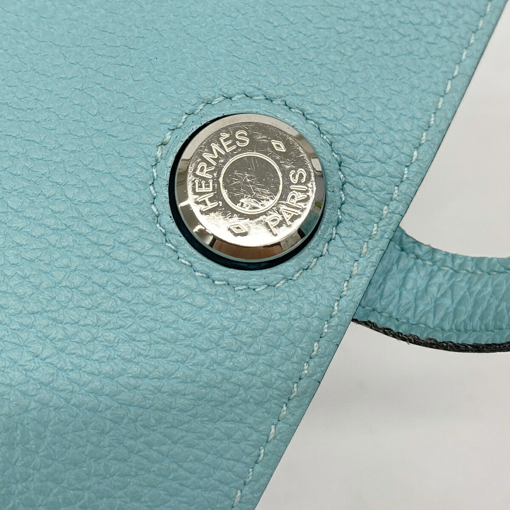 Hermes Dogon Compact Togo Leather Wallet/Coin Case, Blue Saint-Cyr, X Stamp, ... - Picture 7 of 8